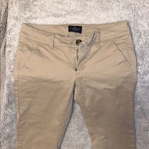 American Eagle Khaki Kick Boot Stretch Pants